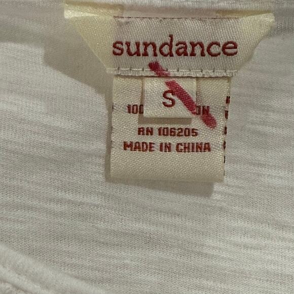 Sundance Women's Ivory Crochet Detail Henley Tunic Blouse Size Small - Picture 5 of 6